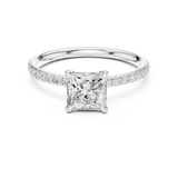 Gold Jewelry L36-15, Princess center stone, White Gold, view 4