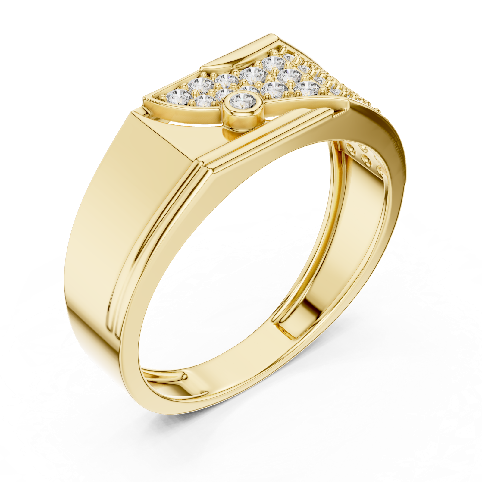 Gold Ring LR-01 (27), Yellow Gold, view 2