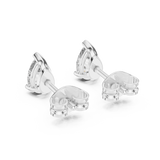 Gold Earrings GER-0359, White Gold, view 3