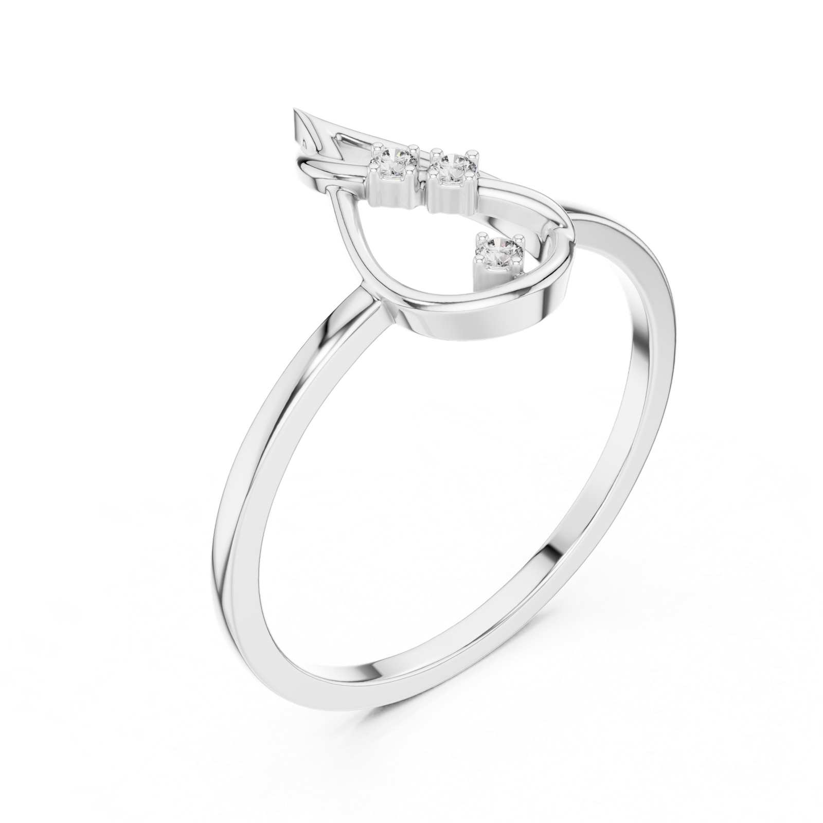 Gold Ring DR-6244, White Gold, view 2