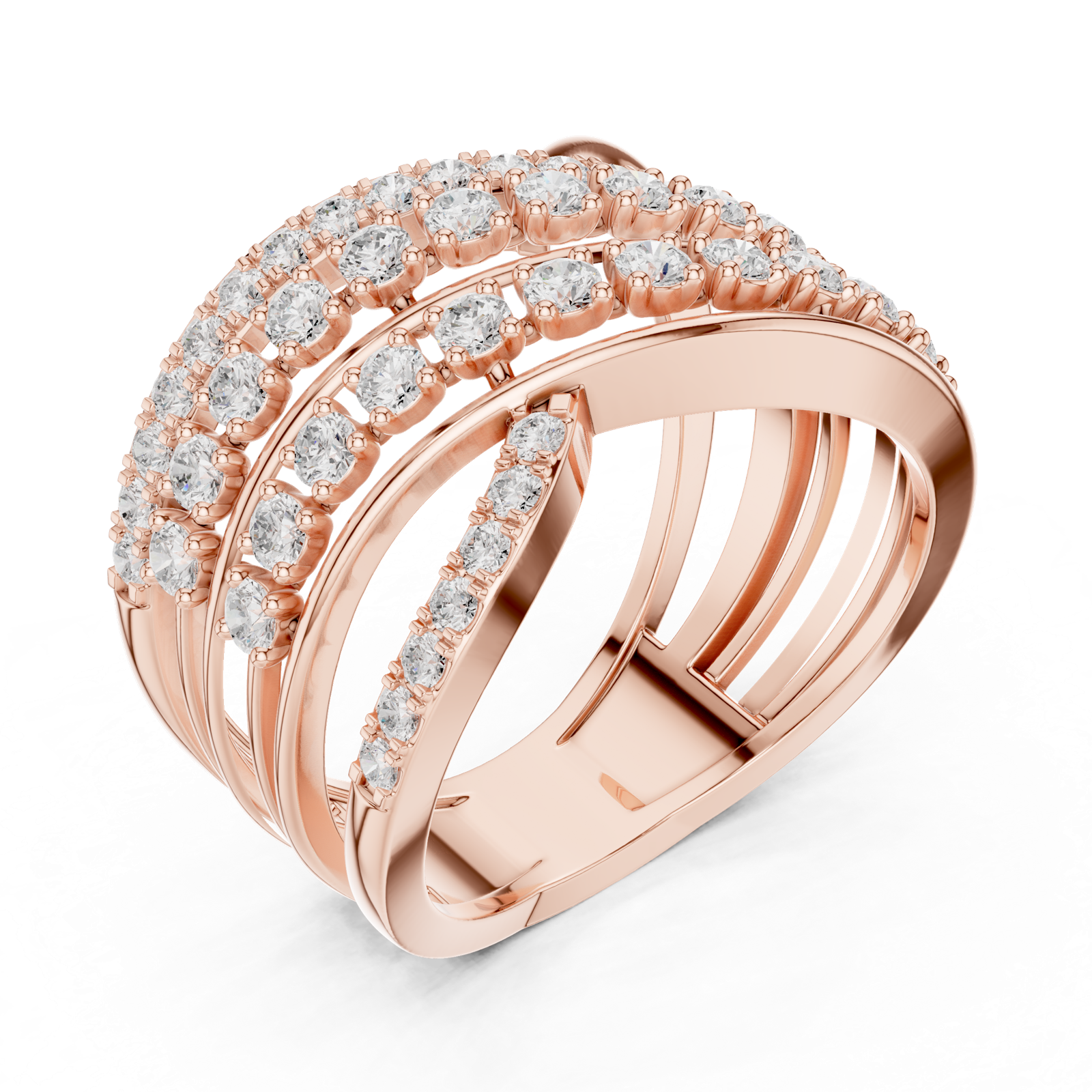 Gold Ring DDLR-820, Rose Gold, view 2