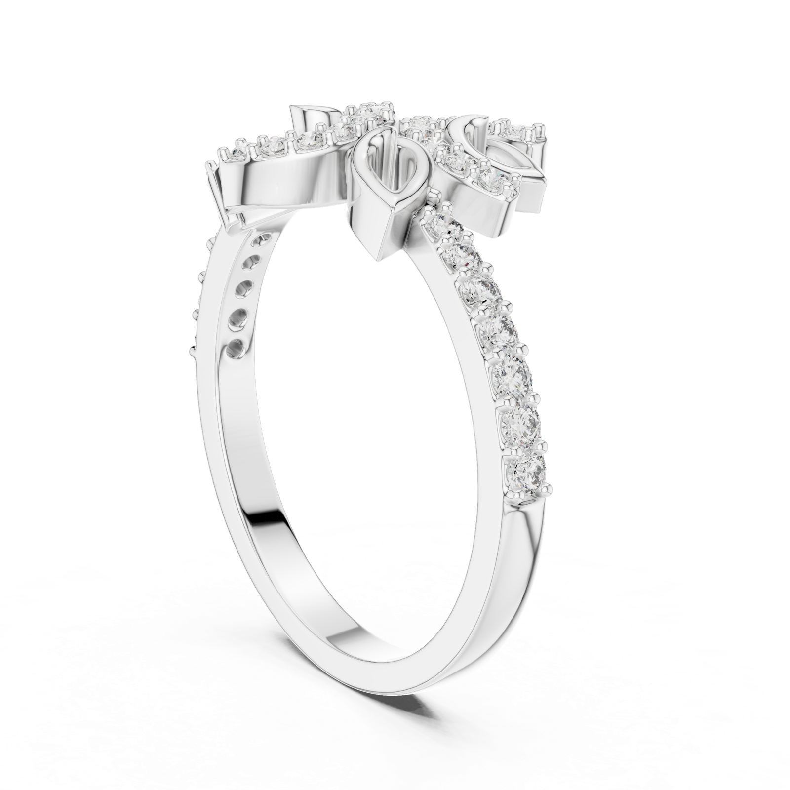 Gold Ring LR-01 (71), White Gold, view 1