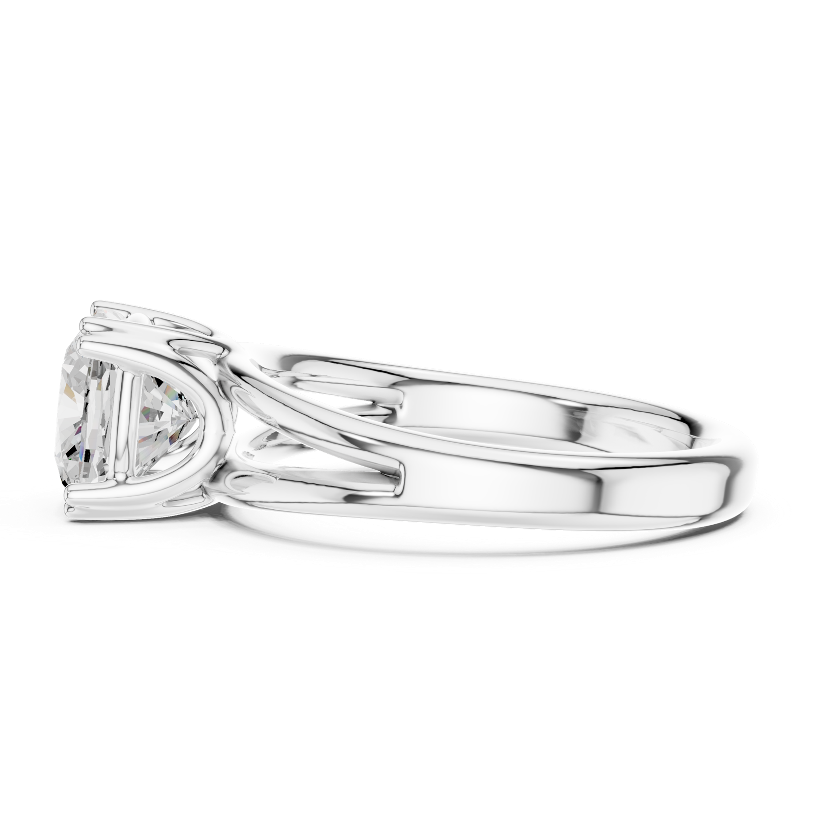 Gold Jewelry L36-7, Cushion center stone, White Gold, view 3