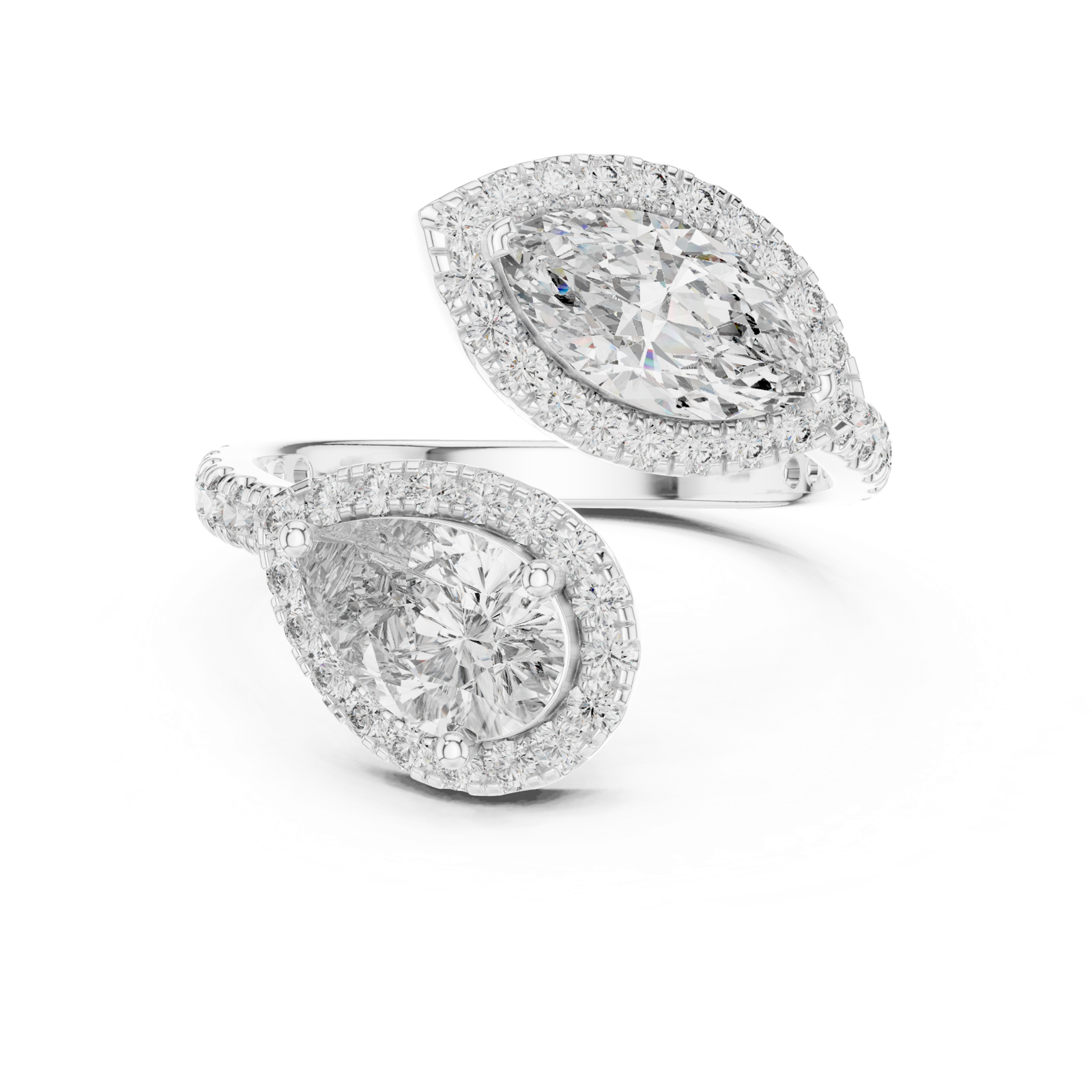 Gold Pendant 9-10007L_14, White Gold