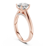 Gold Jewelry, Cushion center stone, Rose Gold, view 1