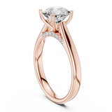 Gold Jewelry, Cushion center stone, Rose Gold, view 1