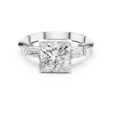 Gold Jewelry L35-67, Princess center stone, White Gold, view 4