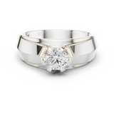 14K Solid Gold Lab Diamond Solitaire Ring, White Gold
