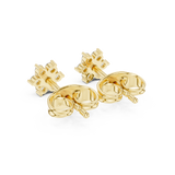 14K Solid Gold Lab Diamond Flower Cluster Earrings, Yellow Gold, view 3