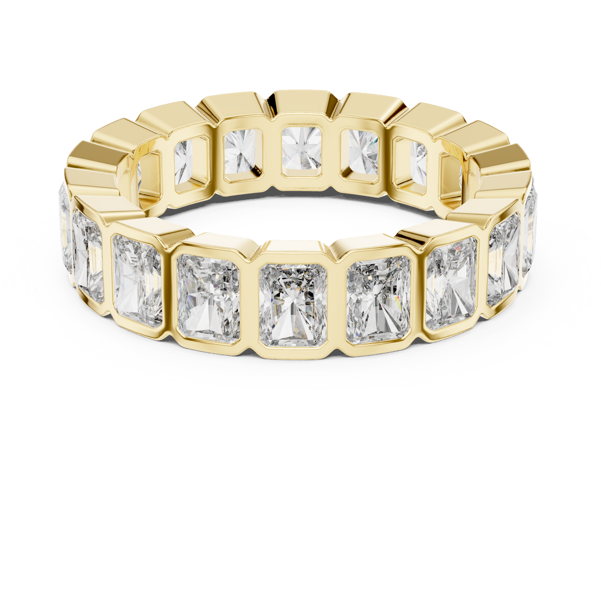 14K Solid Gold Lab Diamond Eternity Ring, Yellow Gold