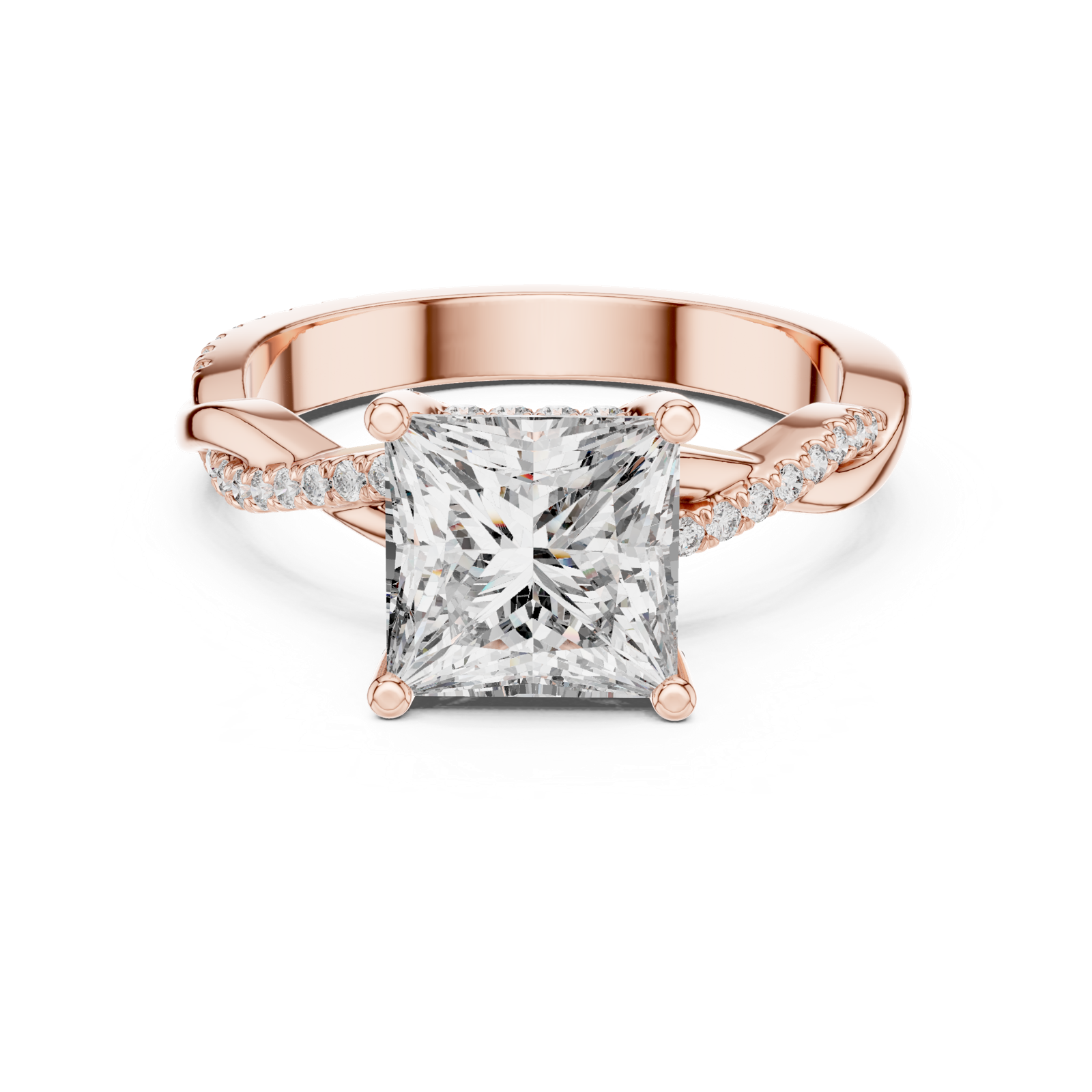 Gold Ring DDLR-160, Rose Gold, view 4