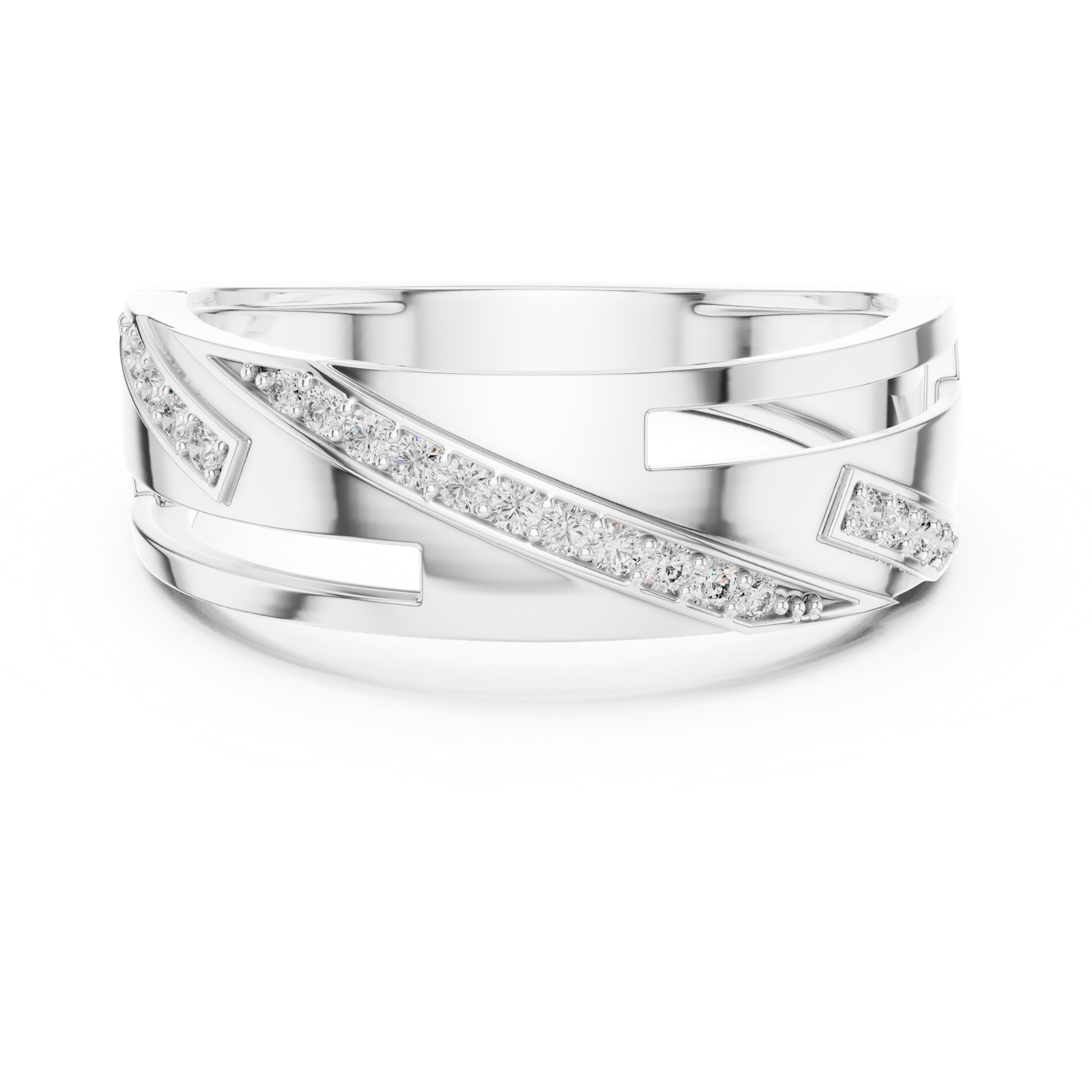 Gold Ring LR-01 (12), White Gold, view 4