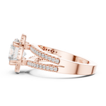 Gold Ring DDLR-350, Round center stone, Rose Gold, view 3