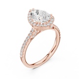 Gold Ring DDLR-255, Pear center stone, Rose Gold, view 2