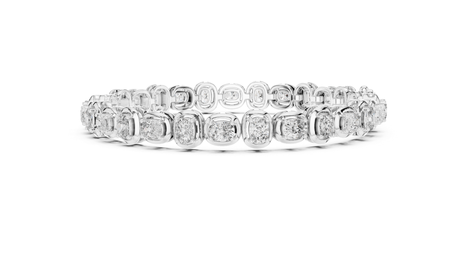 14K Solid Gold Lab Diamond Bracelet, White Gold, view 3
