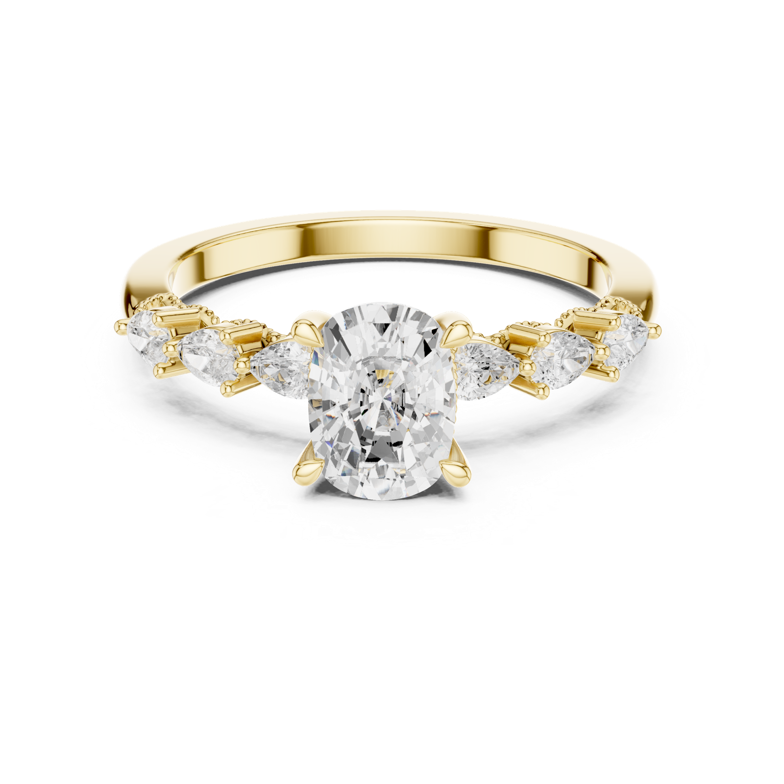 Gold Ring DDLR-907, Yellow Gold, view 4