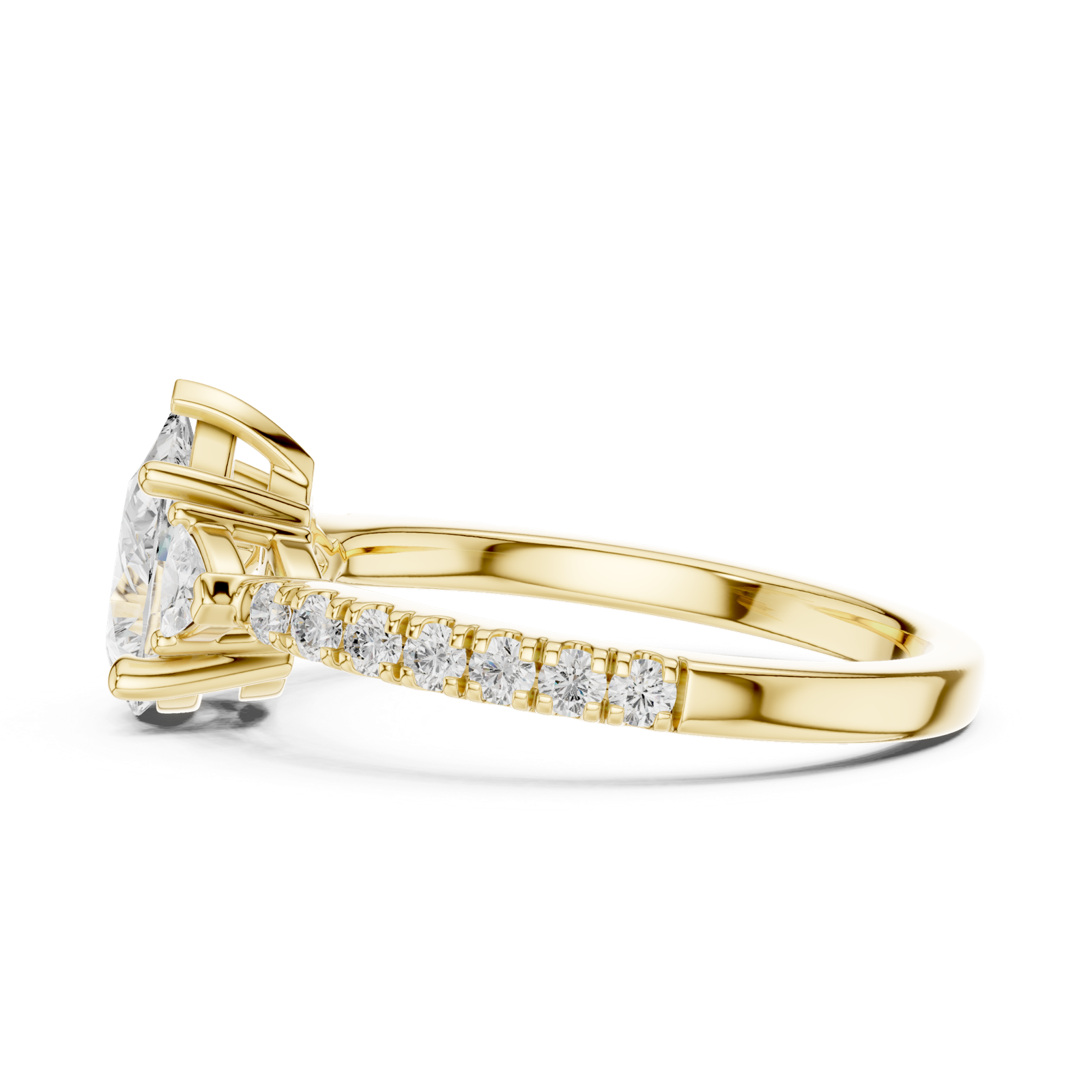 Gold Ring DDLR-860, Yellow Gold, view 3