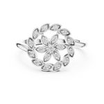 14K Solid Gold Lab Diamond Flower Cluster Ring, White Gold