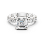 Gold Jewelry, Asscher center stone, White Gold