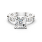 Gold Jewelry, Asscher center stone, White Gold