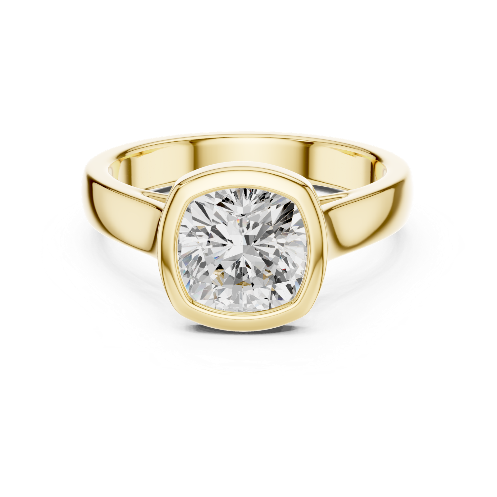 Gold Jewelry L36-3, Cushion center stone, Yellow Gold, view 4
