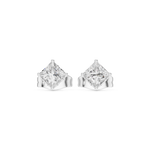 14K Solid Gold Lab Diamond Stud Earrings, White Gold, view 4