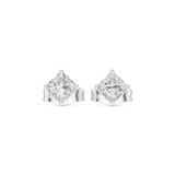 14K Solid Gold Lab Diamond Stud Earrings, White Gold, view 4