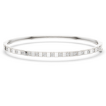 14K Solid Gold Lab Diamond Bracelet, White Gold