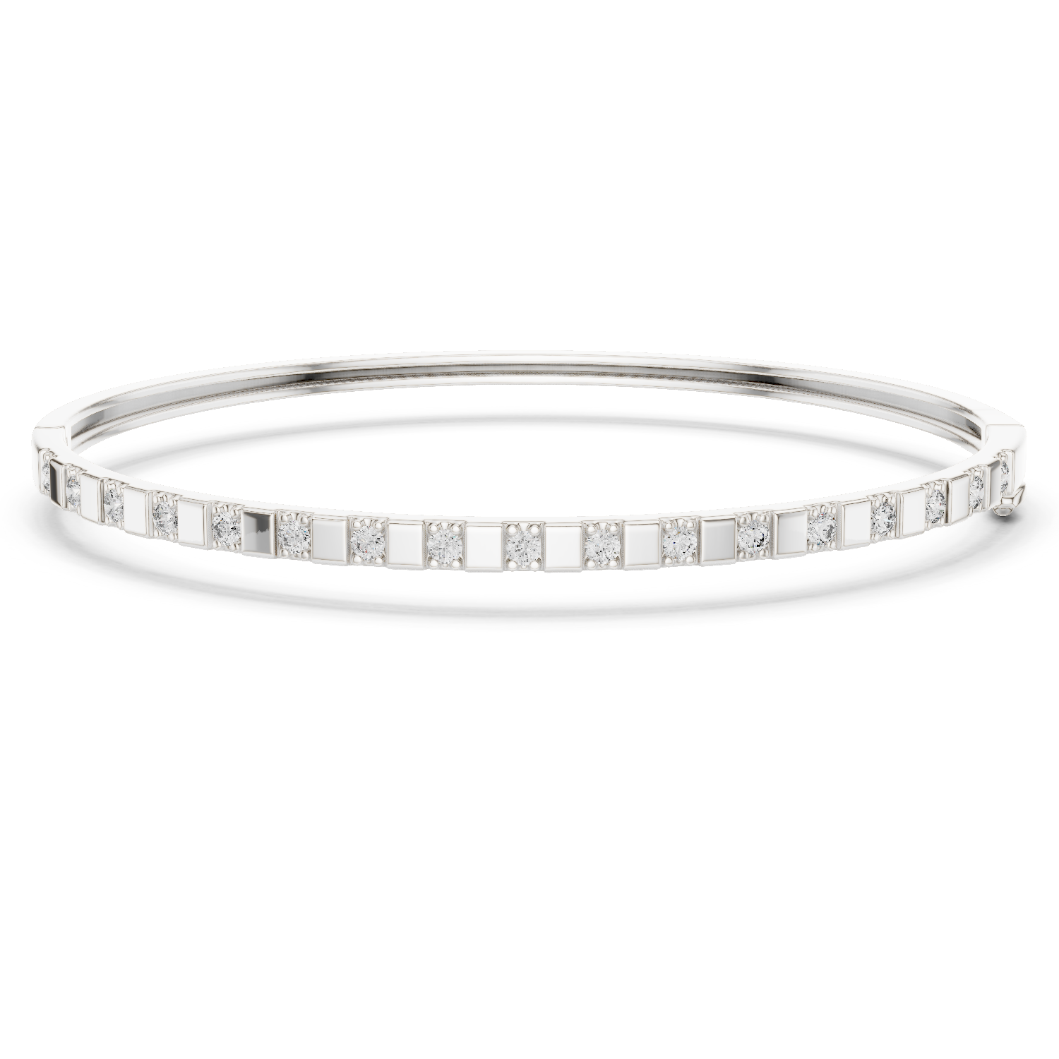 14K Solid Gold Lab Diamond Bracelet, White Gold
