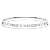 14K Solid Gold Lab Diamond Bracelet, White Gold