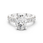 Gold Jewelry L35-63, Oval center stone, White Gold