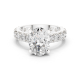 Gold Jewelry L35-63, Oval center stone, White Gold