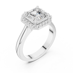 Gold Ring, Asscher center stone, White Gold, view 2