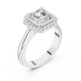 Gold Ring, Asscher center stone, White Gold, view 2