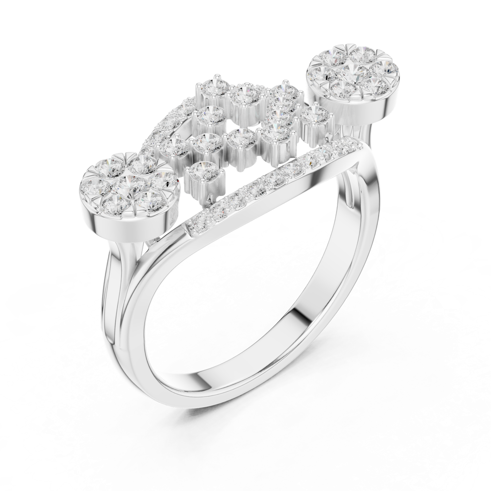 Gold Ring DDLR-753, White Gold, view 2