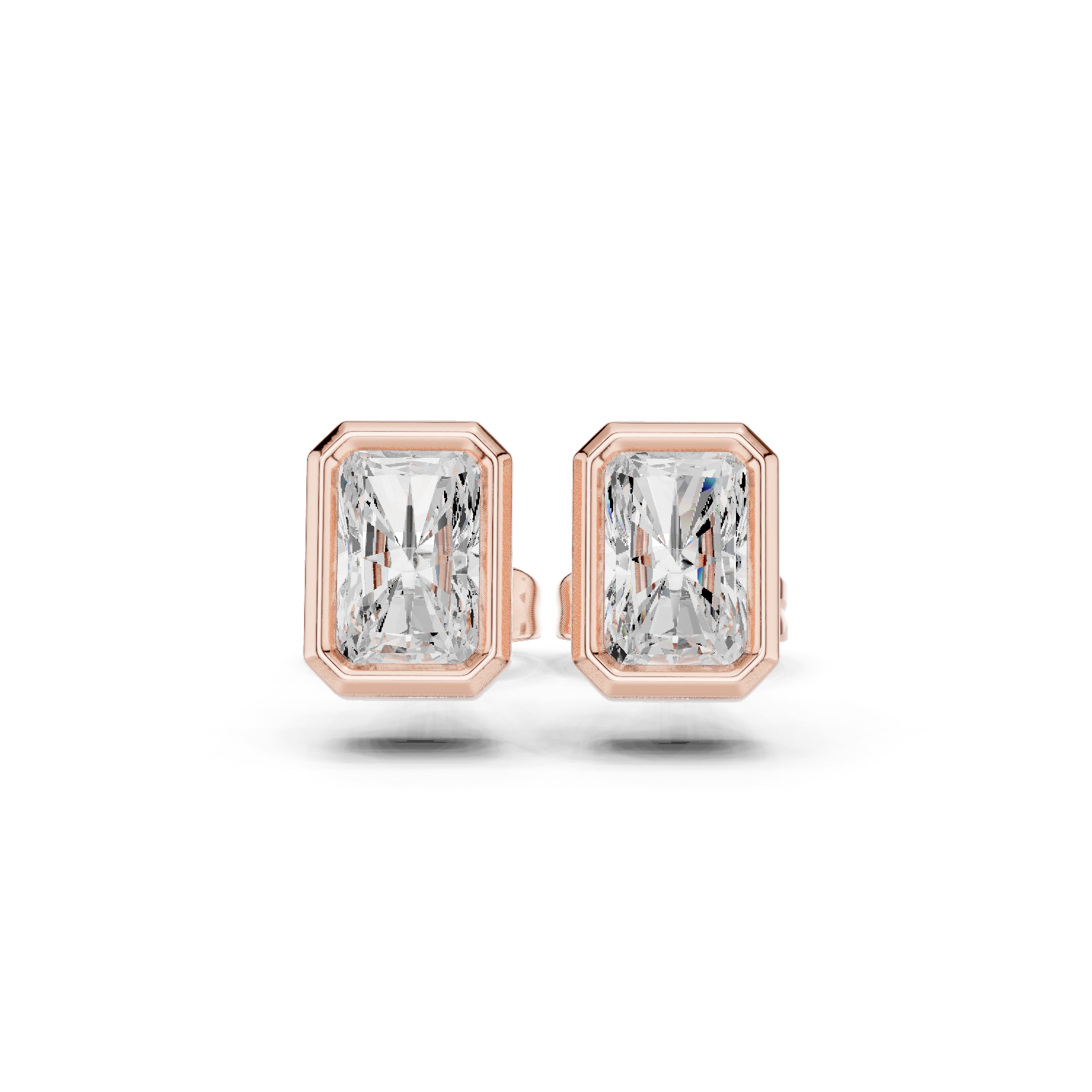 Gold Jewelry DDER-001, Radiant center stone, Rose Gold