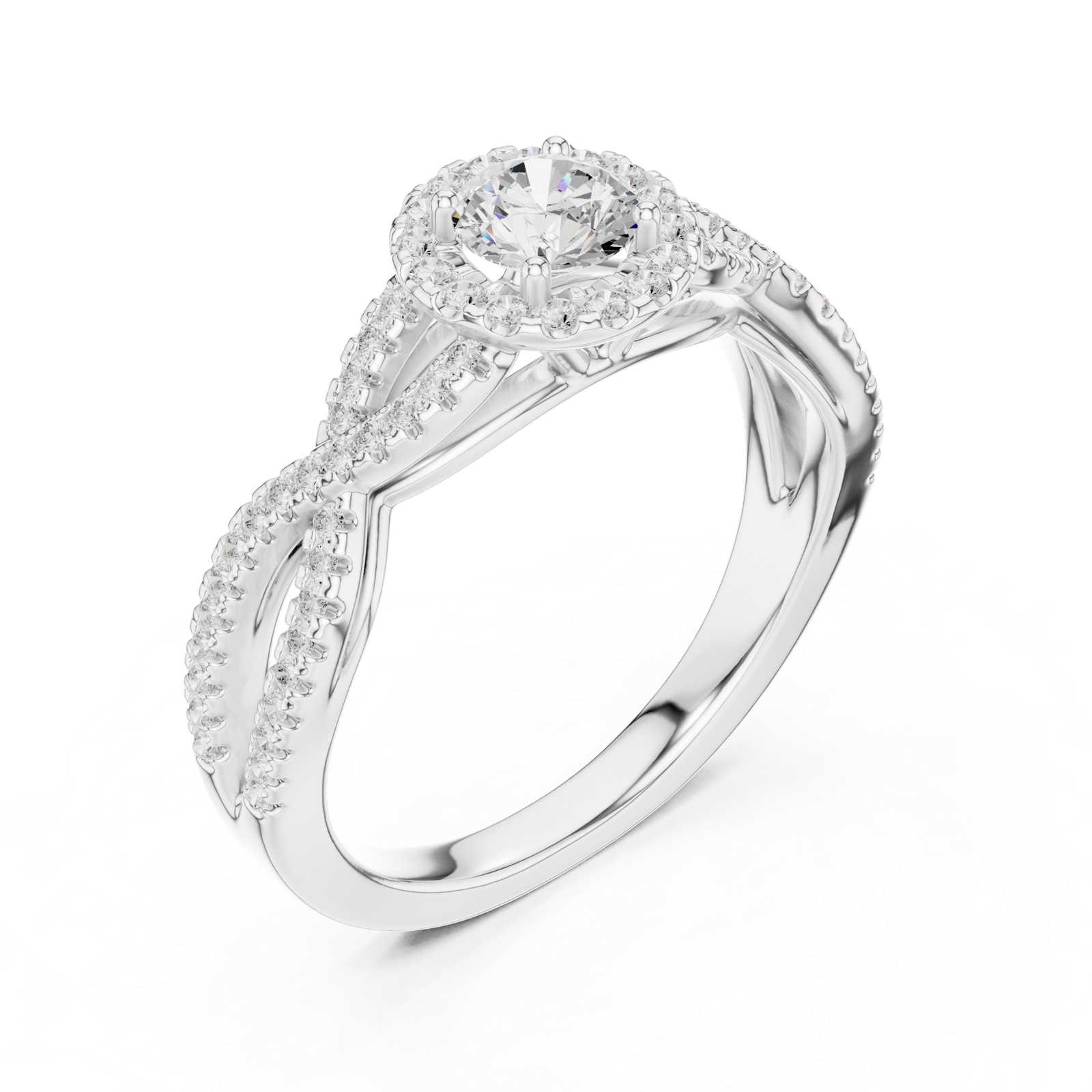 Gold Ring LR-0222, White Gold, view 2