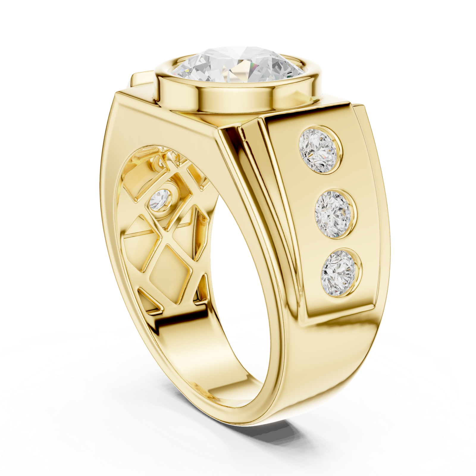 Gold Men's Ring GGR-0003, Yellow Gold, view 1