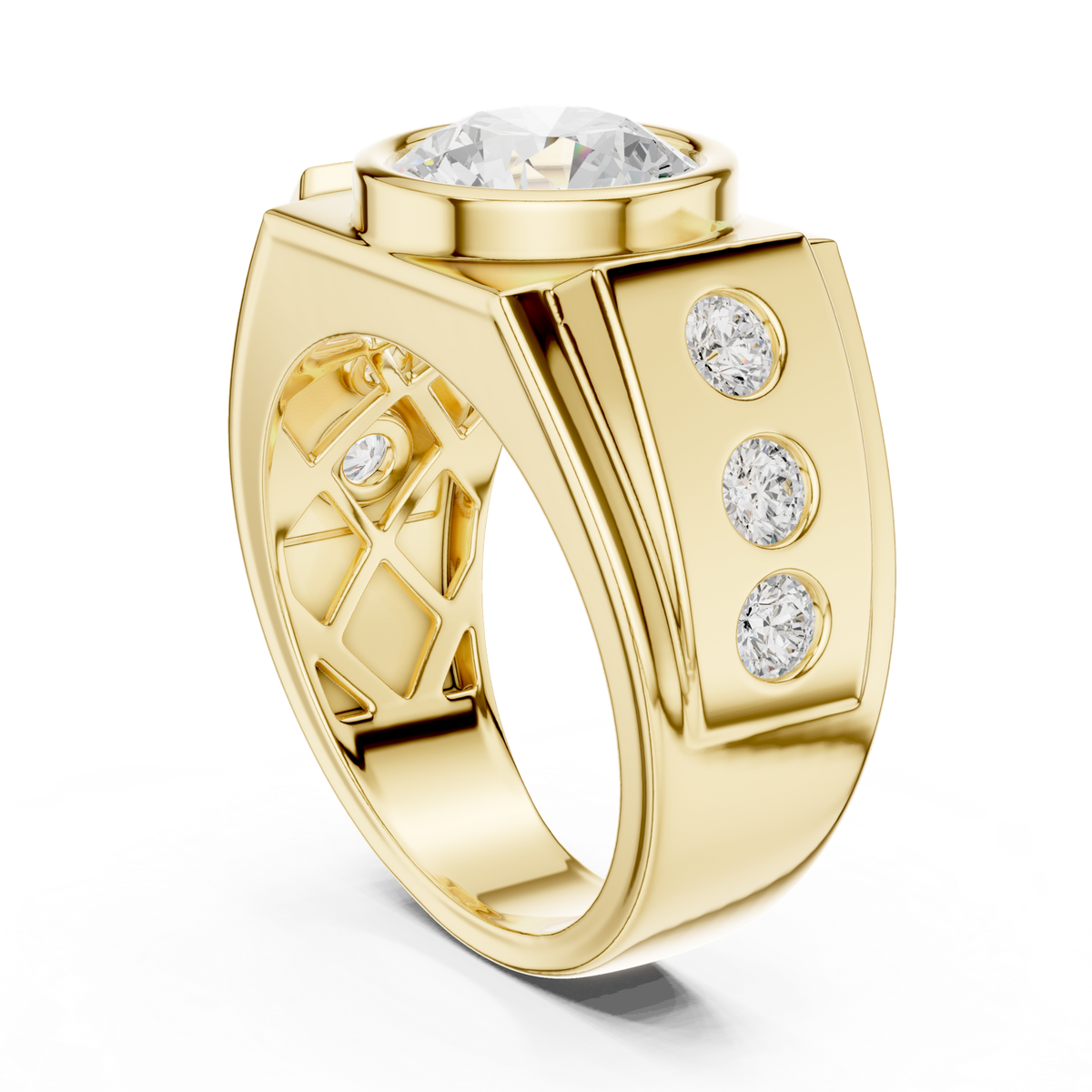 14K Solid Gold Lab Diamond Solitaire Ring, Yellow Gold, view 1