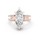 Gold Jewelry L36-13, Marquise center stone, Rose Gold