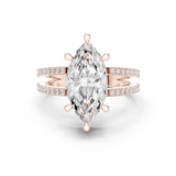 Gold Jewelry L36-13, Marquise center stone, Rose Gold