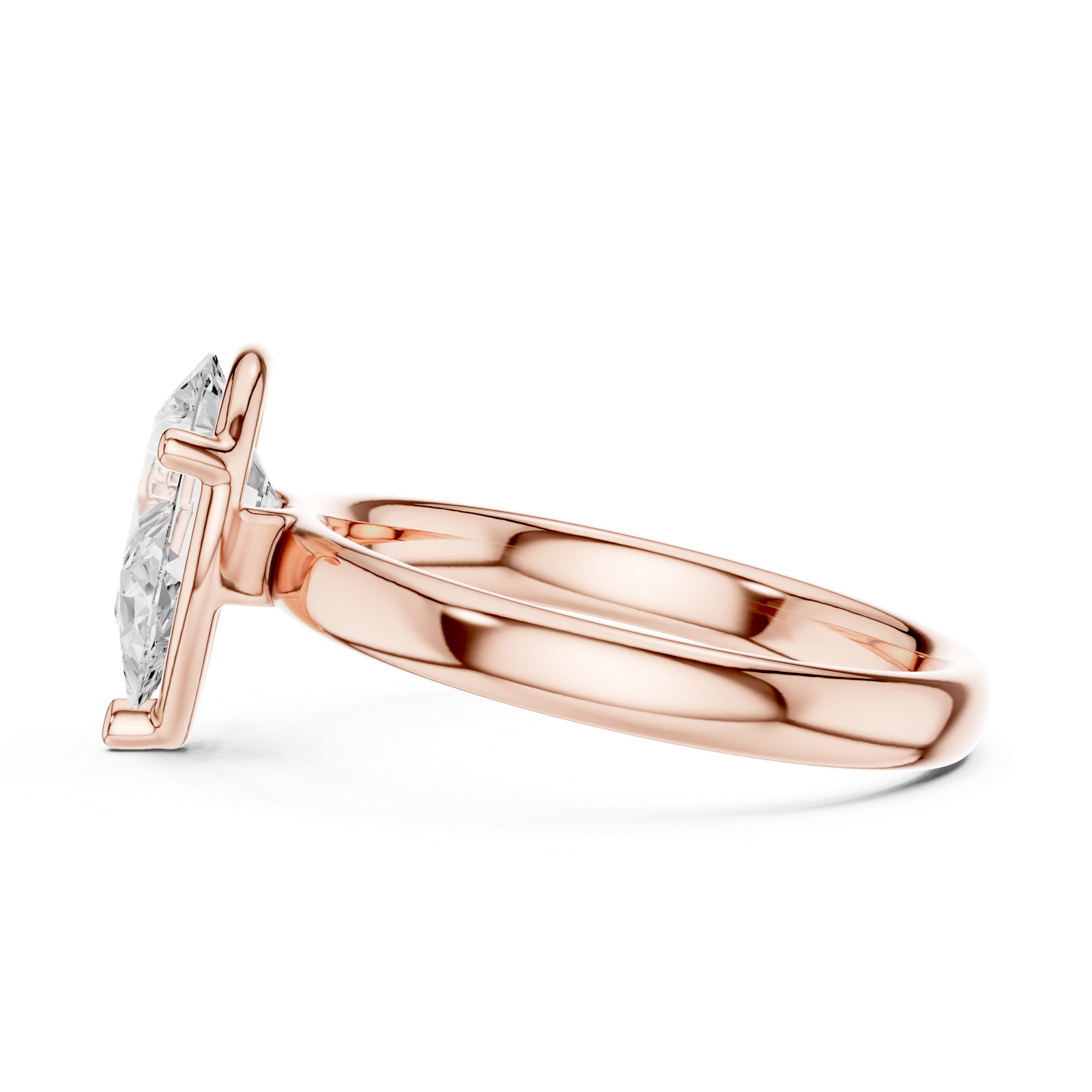 Gold Jewelry L36-10, Pear center stone, Rose Gold, view 3
