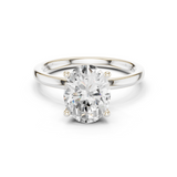 Gold Ring DDLR-170, Oval center stone, White Gold