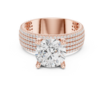 Gold Ring, Round center stone, Rose Gold, view 4