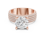 Gold Ring, Round center stone, Rose Gold, view 4