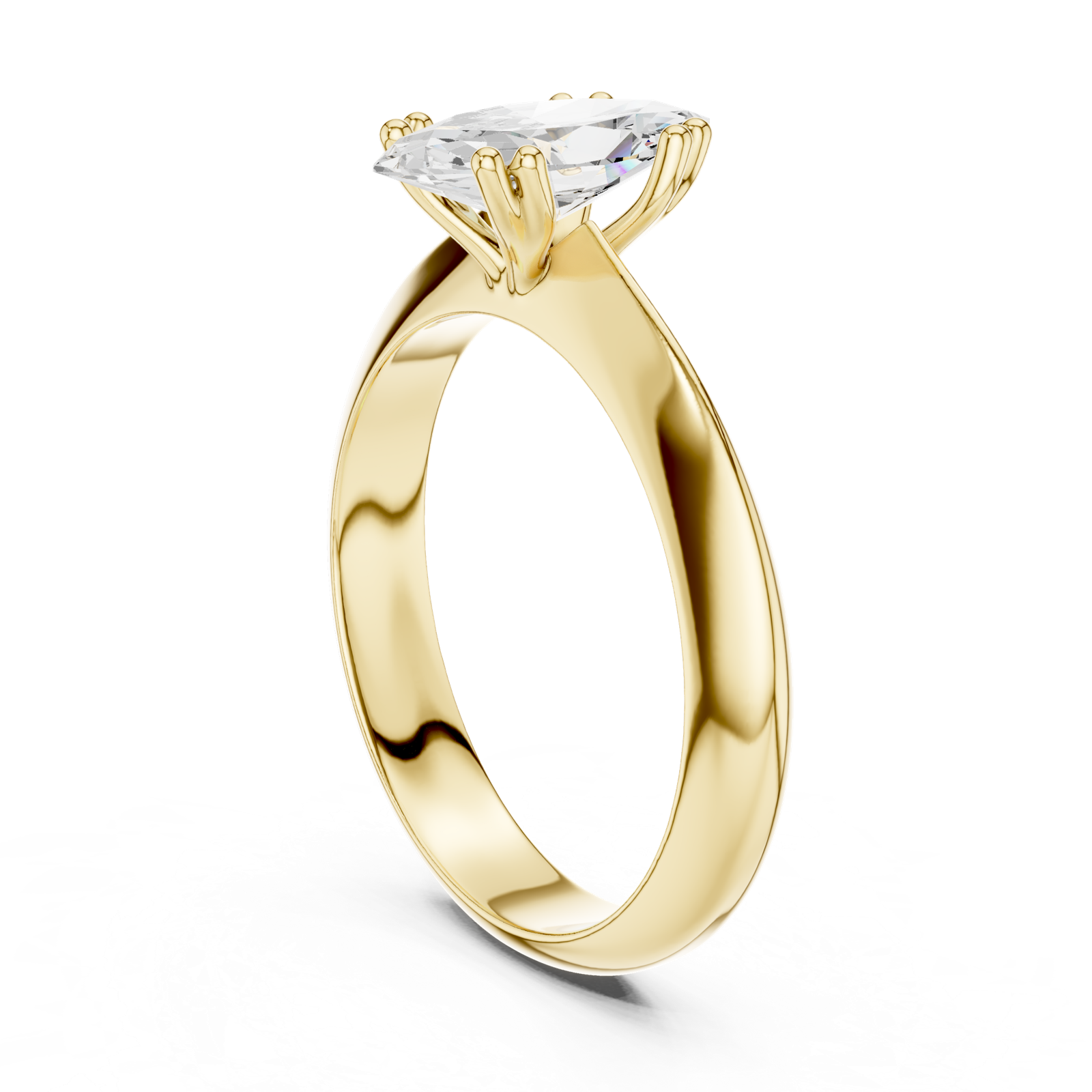 Gold Jewelry L36-8, Marquise center stone, Yellow Gold, view 1
