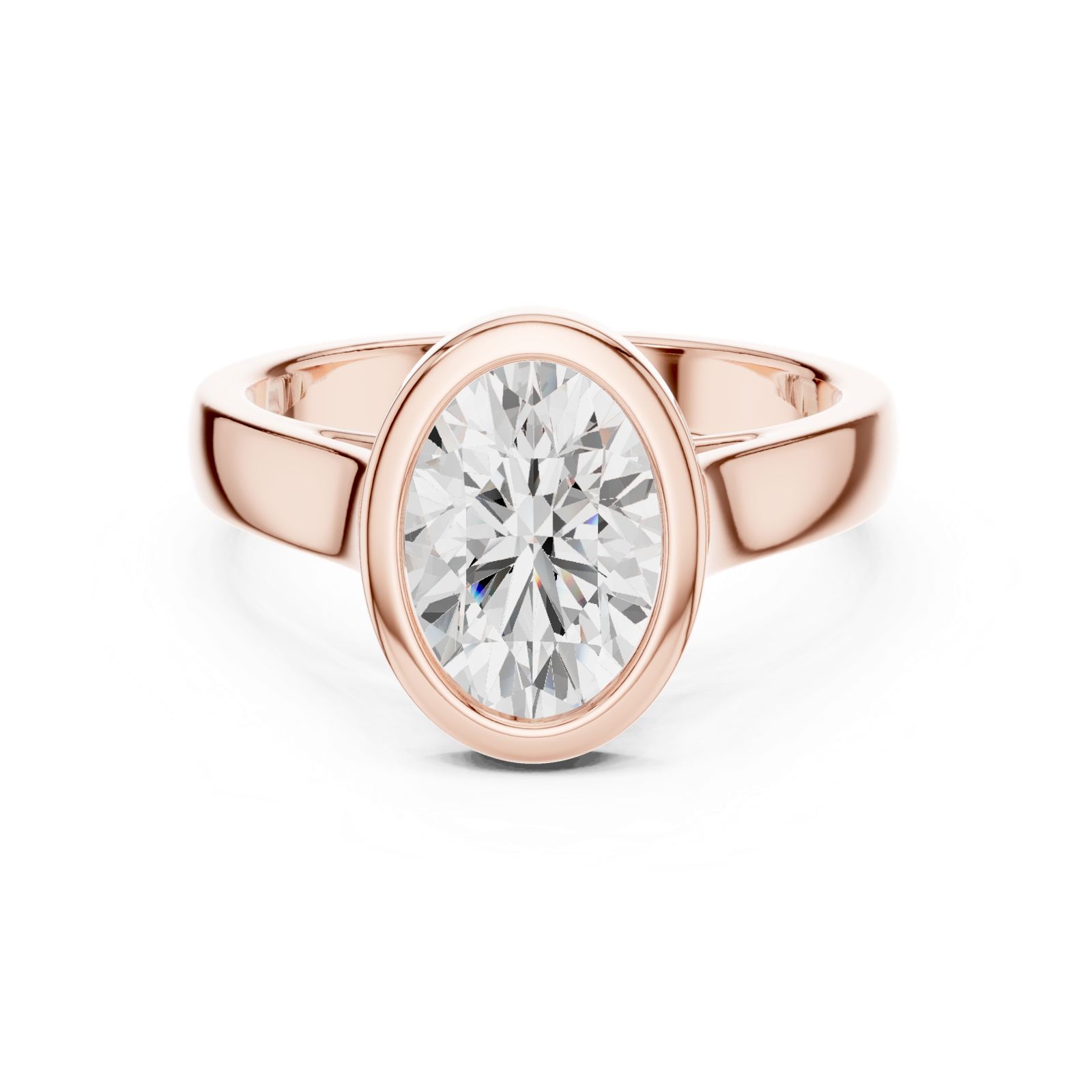 Gold Jewelry L36-3, Oval center stone, Rose Gold, view 4