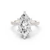 Gold Ring DDLR-250, Marquise center stone, White Gold