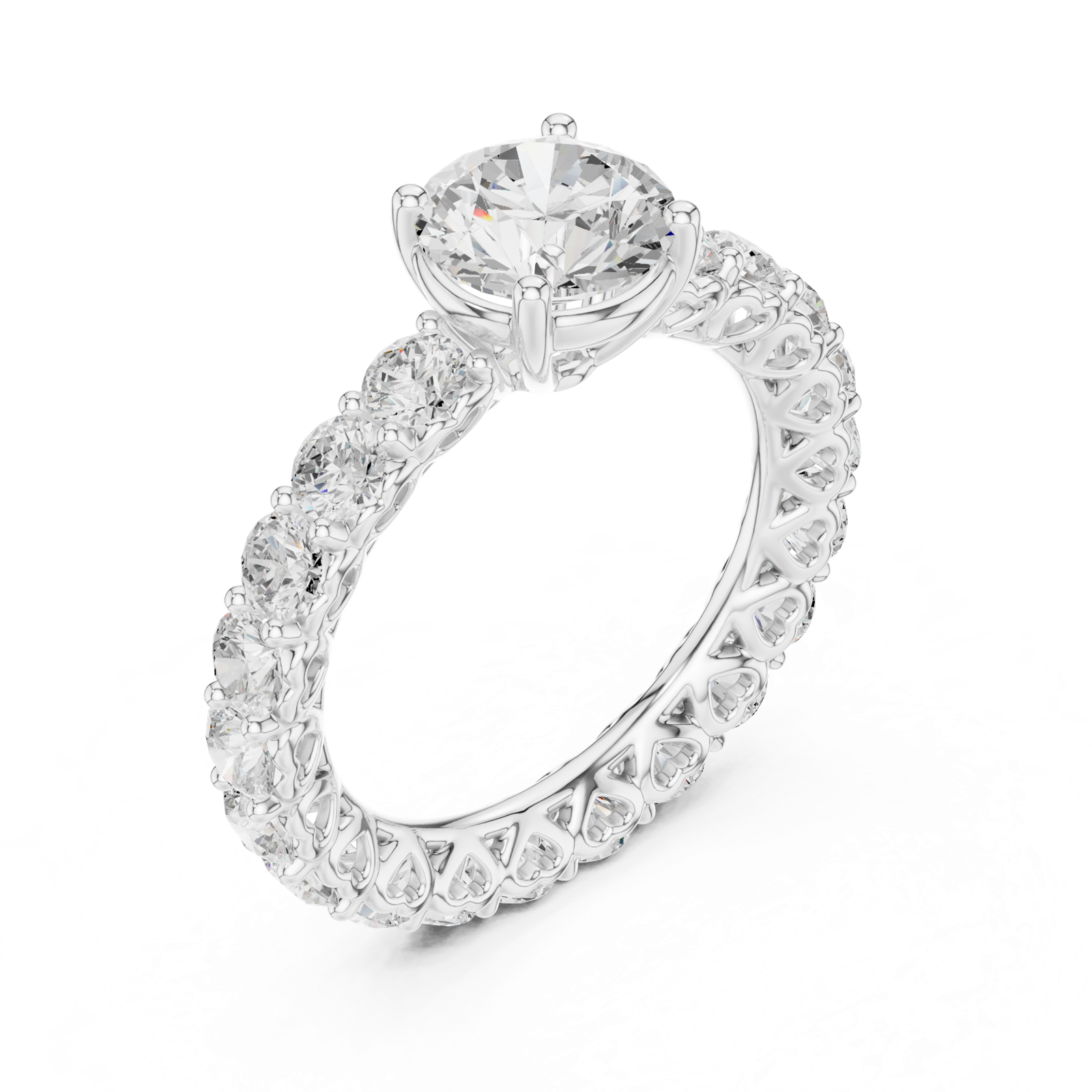 Gold Ring DDLR-693, White Gold, view 2