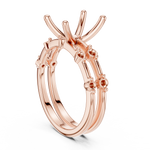 Gold Ring DDLR-441, Radiant center stone, Rose Gold, view 1